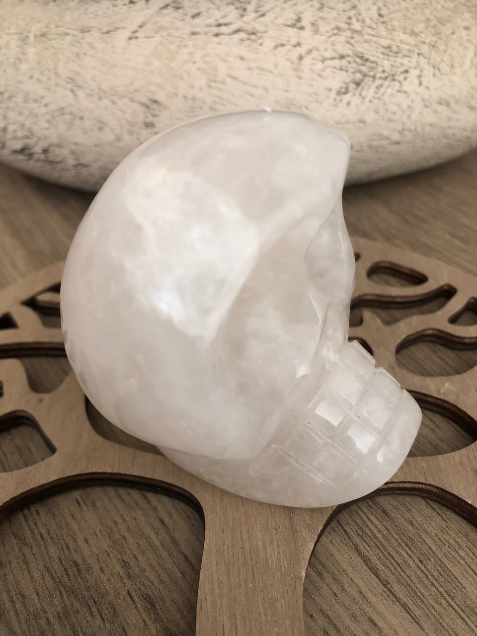 Crâne de cristal mongol en quartz arawali (n°20)
