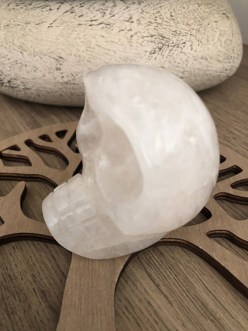 Crâne de cristal mongol en quartz arawali (n°20)
