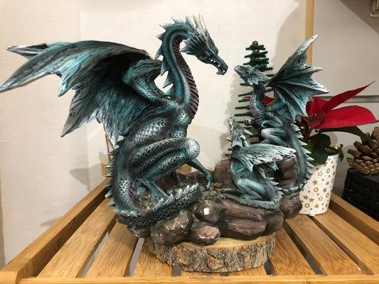 Statue dragons en famille
