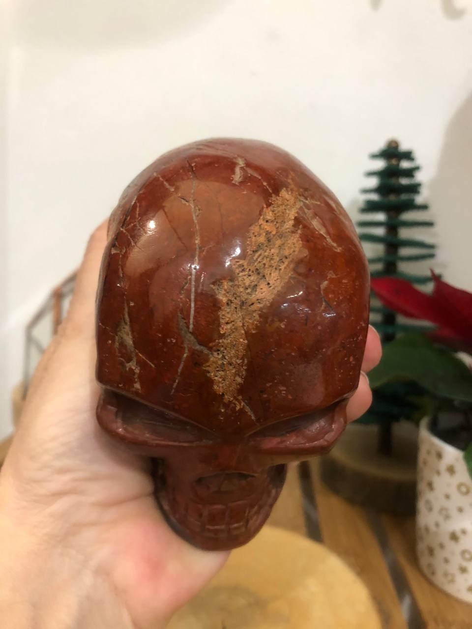 Crâne de cristal en jaspe maligano