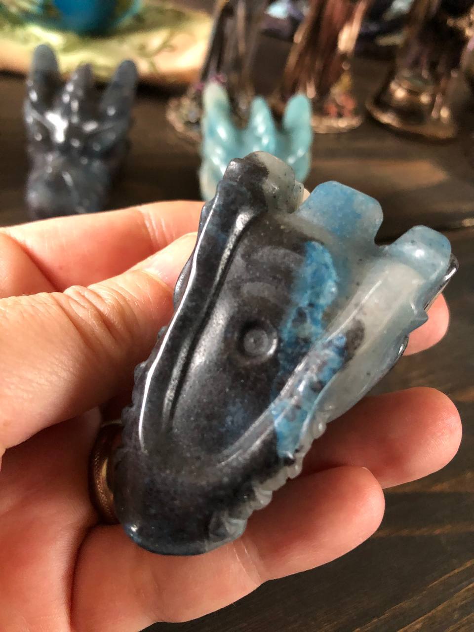 Crâne de dragon cristal en trolleite
