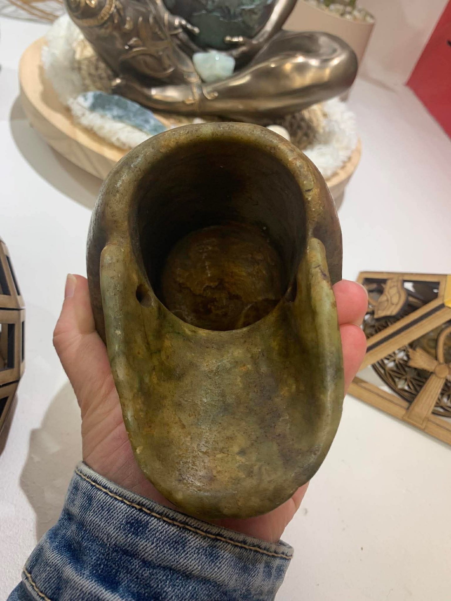 Crâne de cristal hongshan en jade