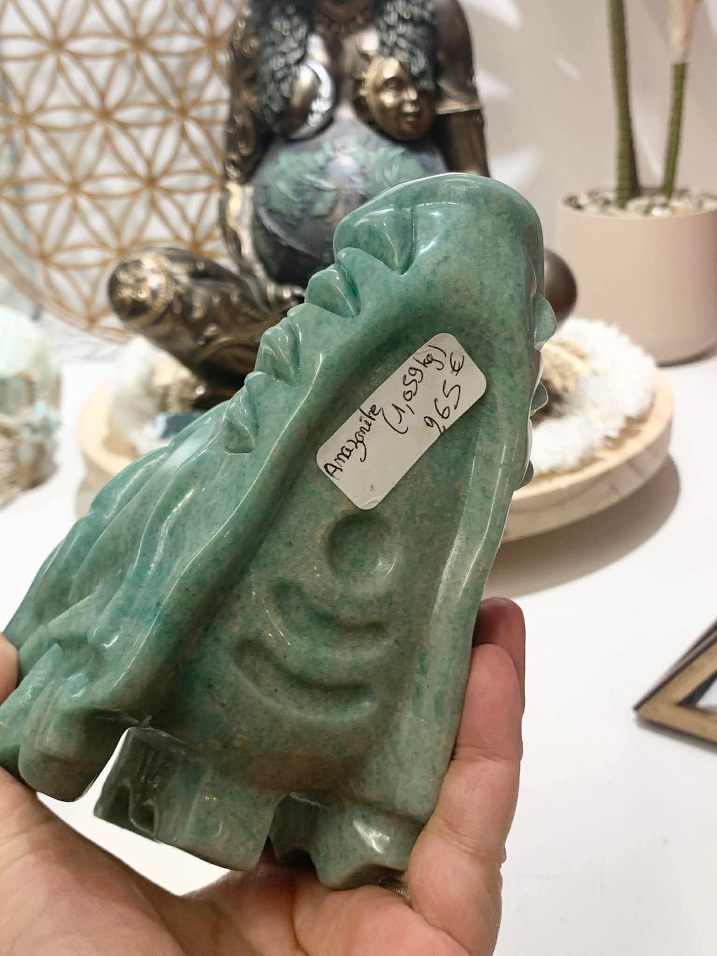 Crâne de dragon en amazonite