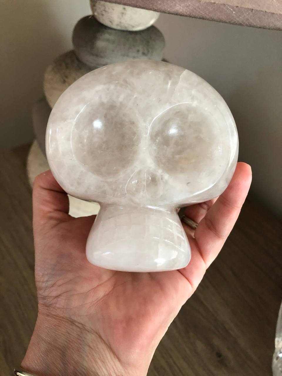 Crâne de cristal mongol en quartz arawali