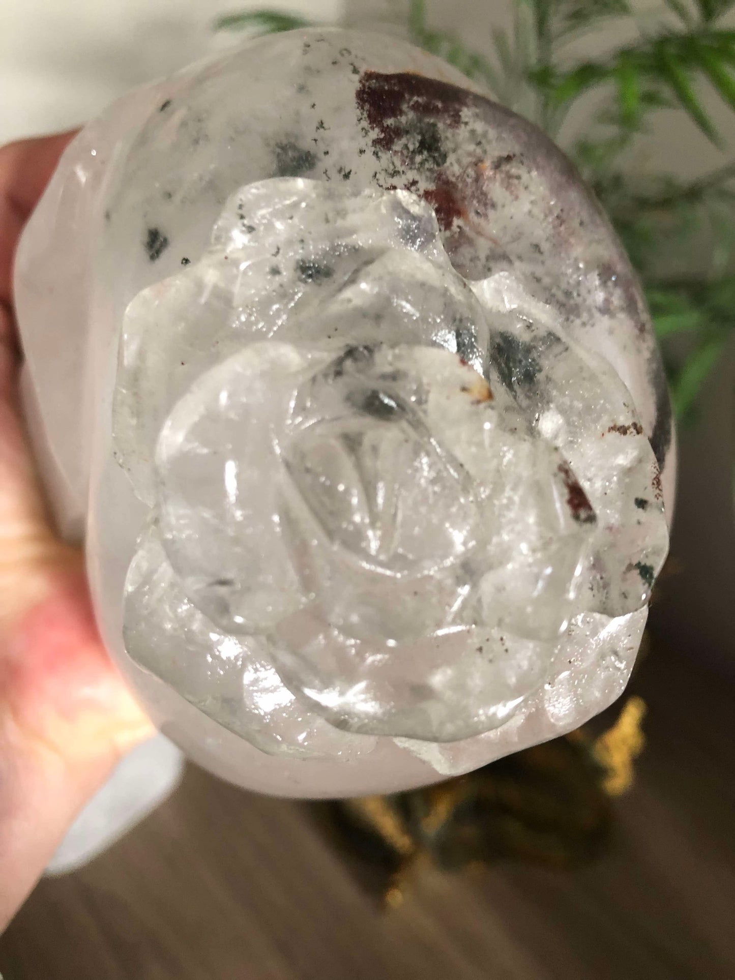 Crâne quartz chaman et rose sacrée 🌹