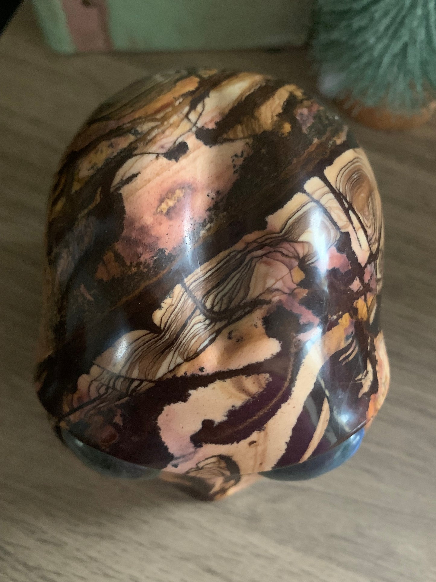 Crâne de cristal en jaspe outback et labradorite