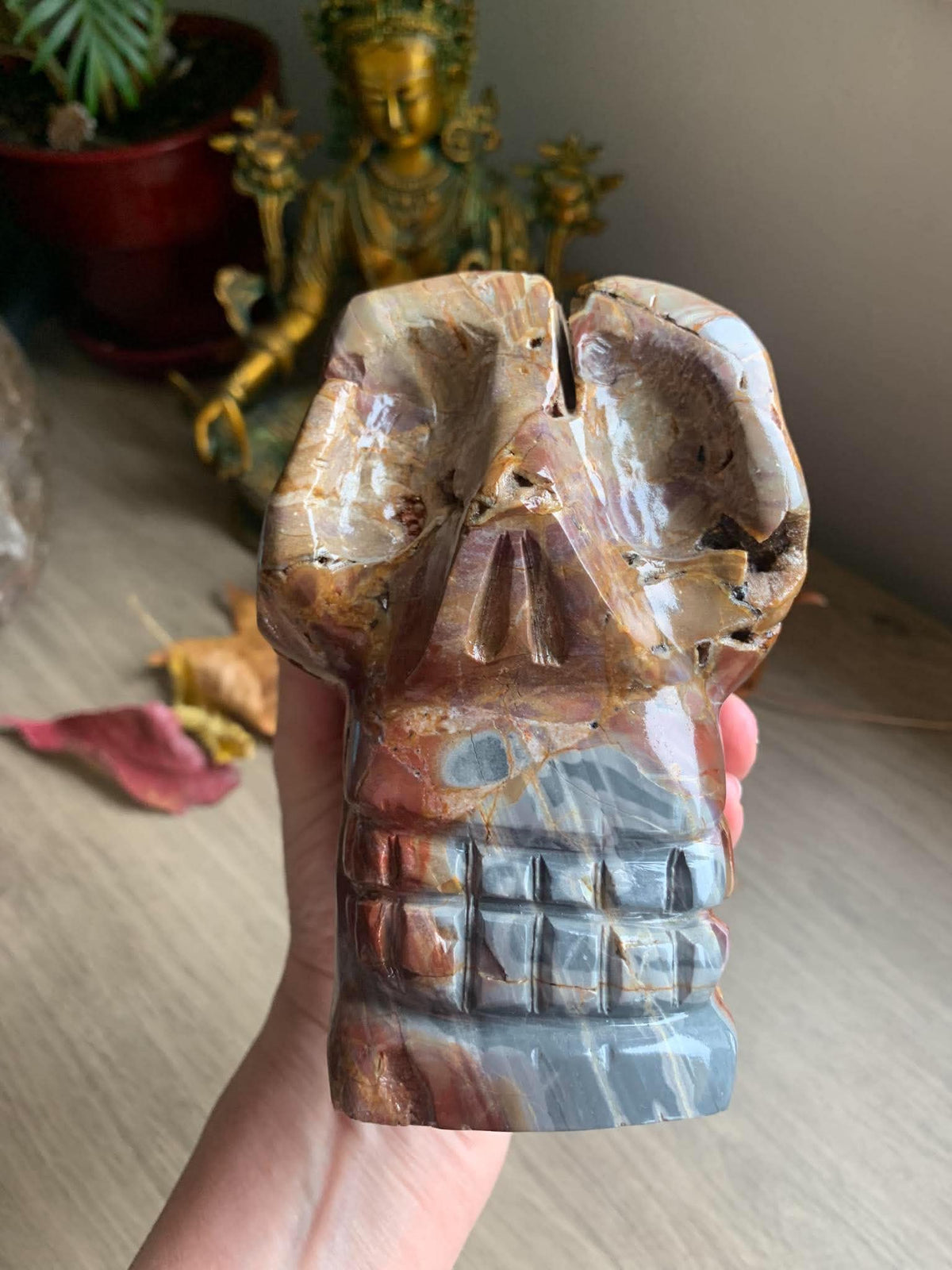 Crâne de cristal en agate d’Indonesie
