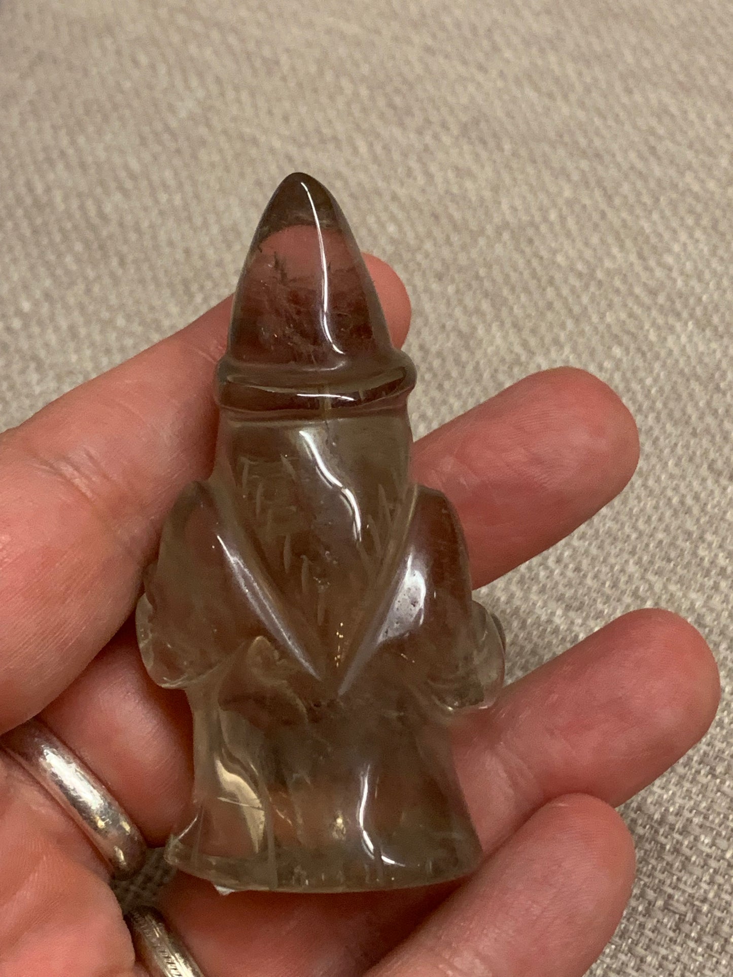Statuette de Merlin 🧙 en quartz fumé