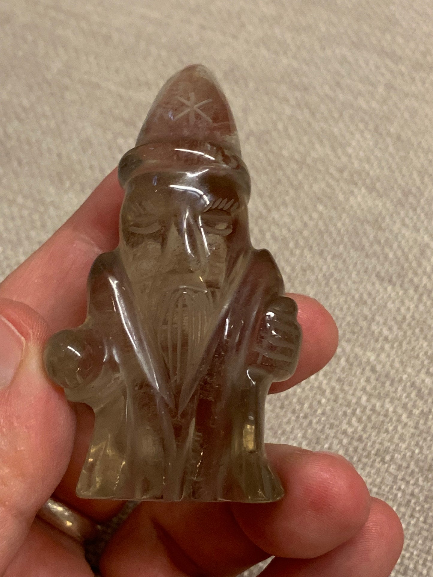 Statuette de Merlin 🧙 en quartz fumé