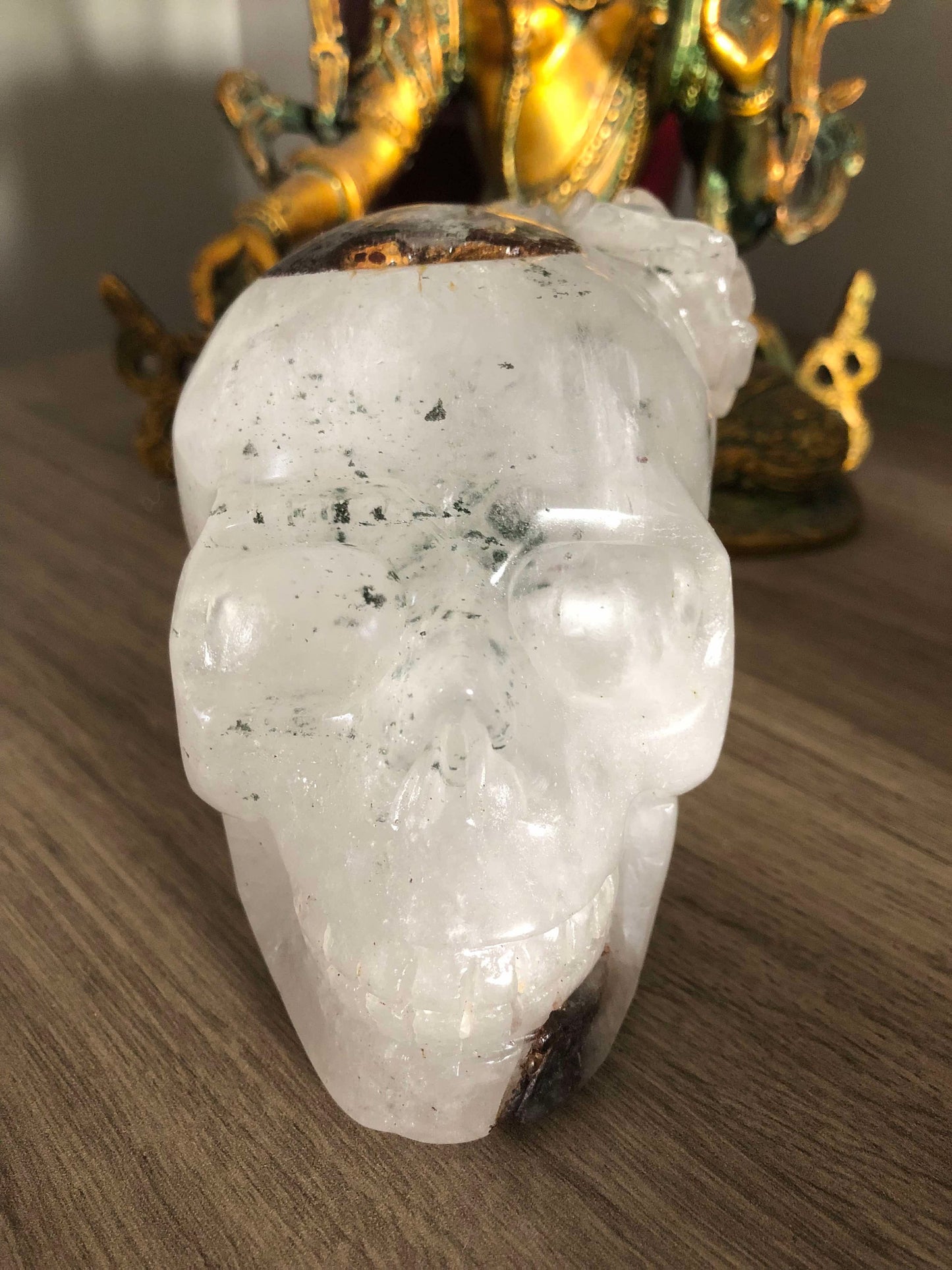 Crâne quartz chaman et rose sacrée 🌹