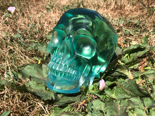 Crâne obsidienne verte