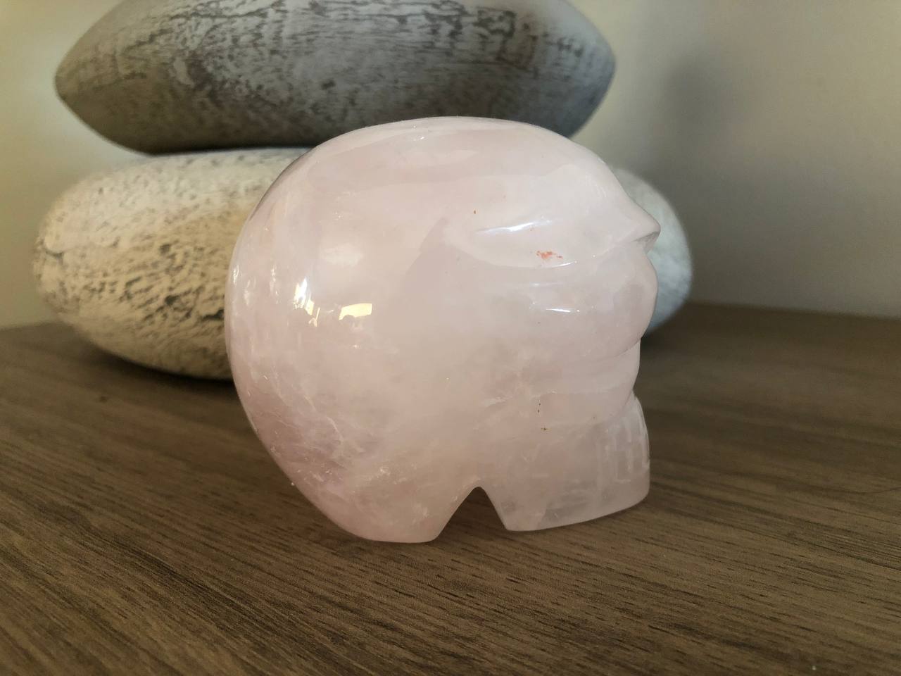 Crâne de cristal en quartz rose