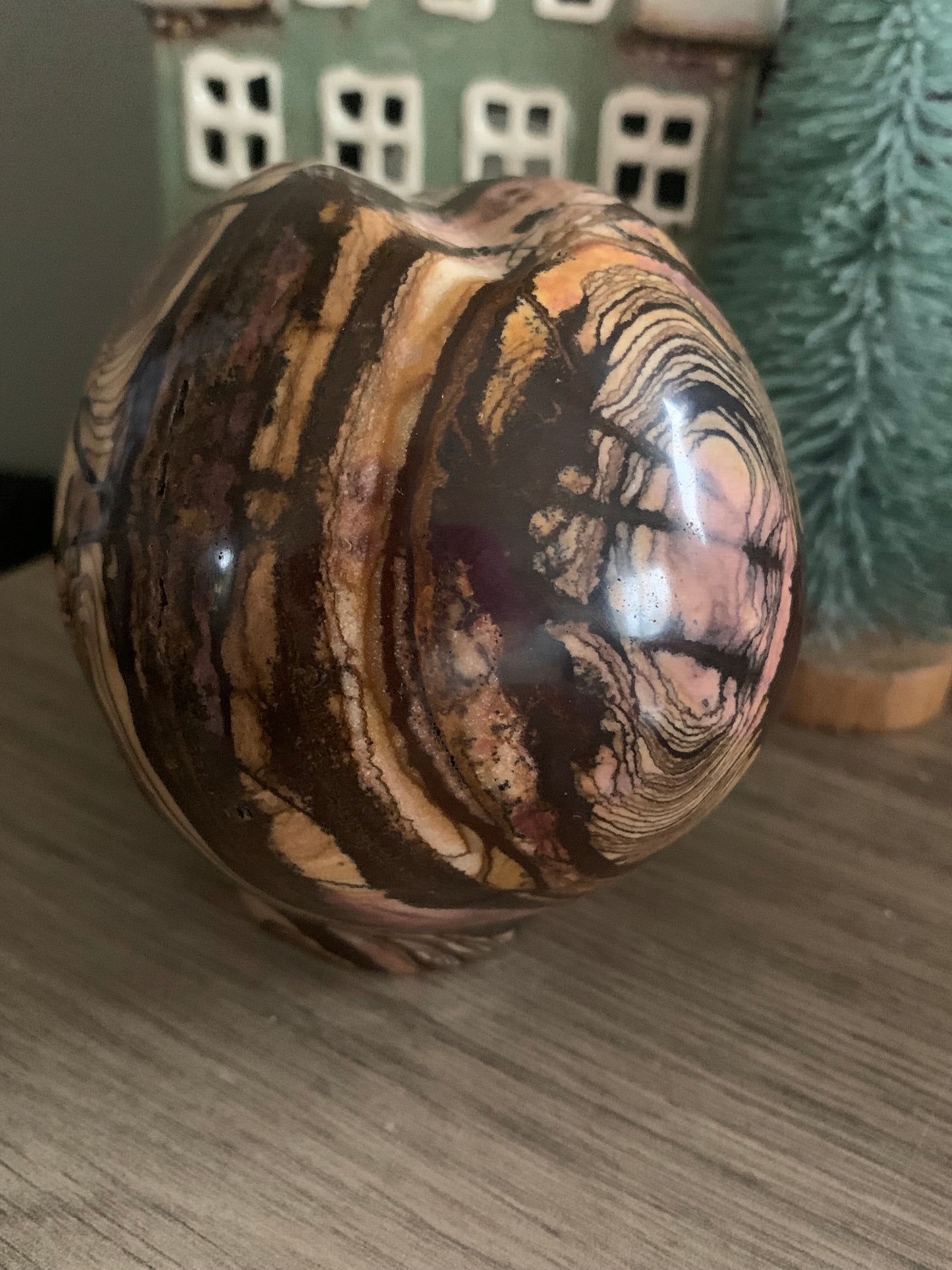 Crâne de cristal en jaspe outback et labradorite