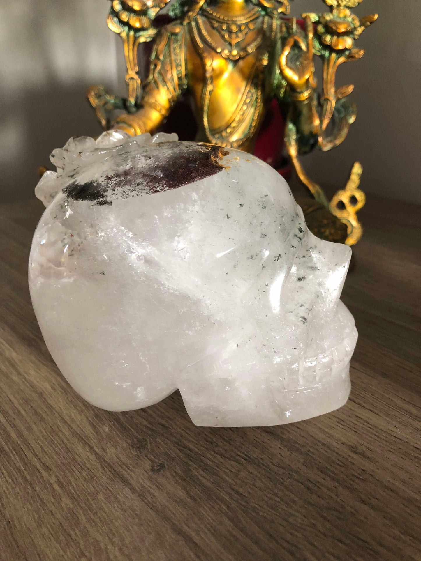 Crâne quartz chaman et rose sacrée 🌹