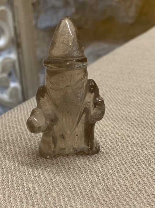 Statuette de Merlin 🧙 en quartz fumé