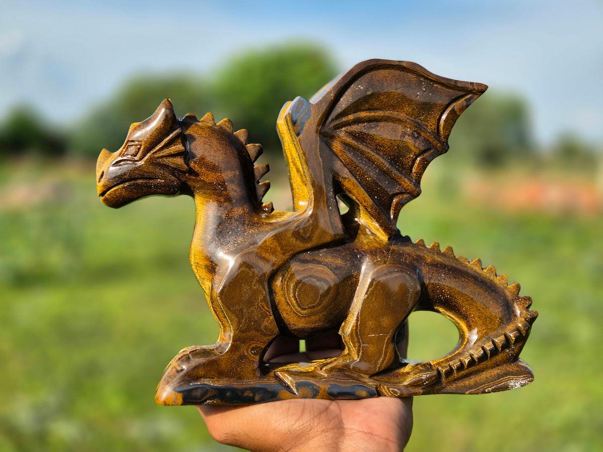 Précommande Dragon de cristal en œil de tigre