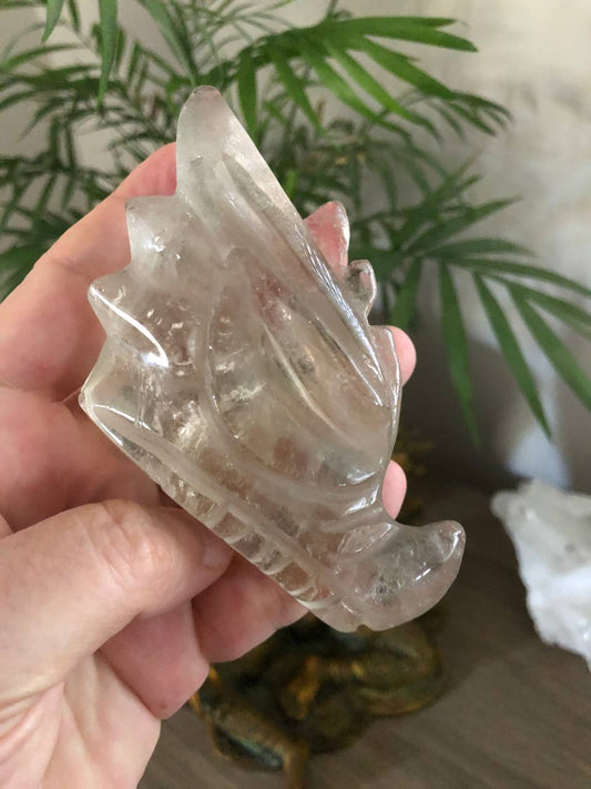 Crâne de dragon en quartz fumé