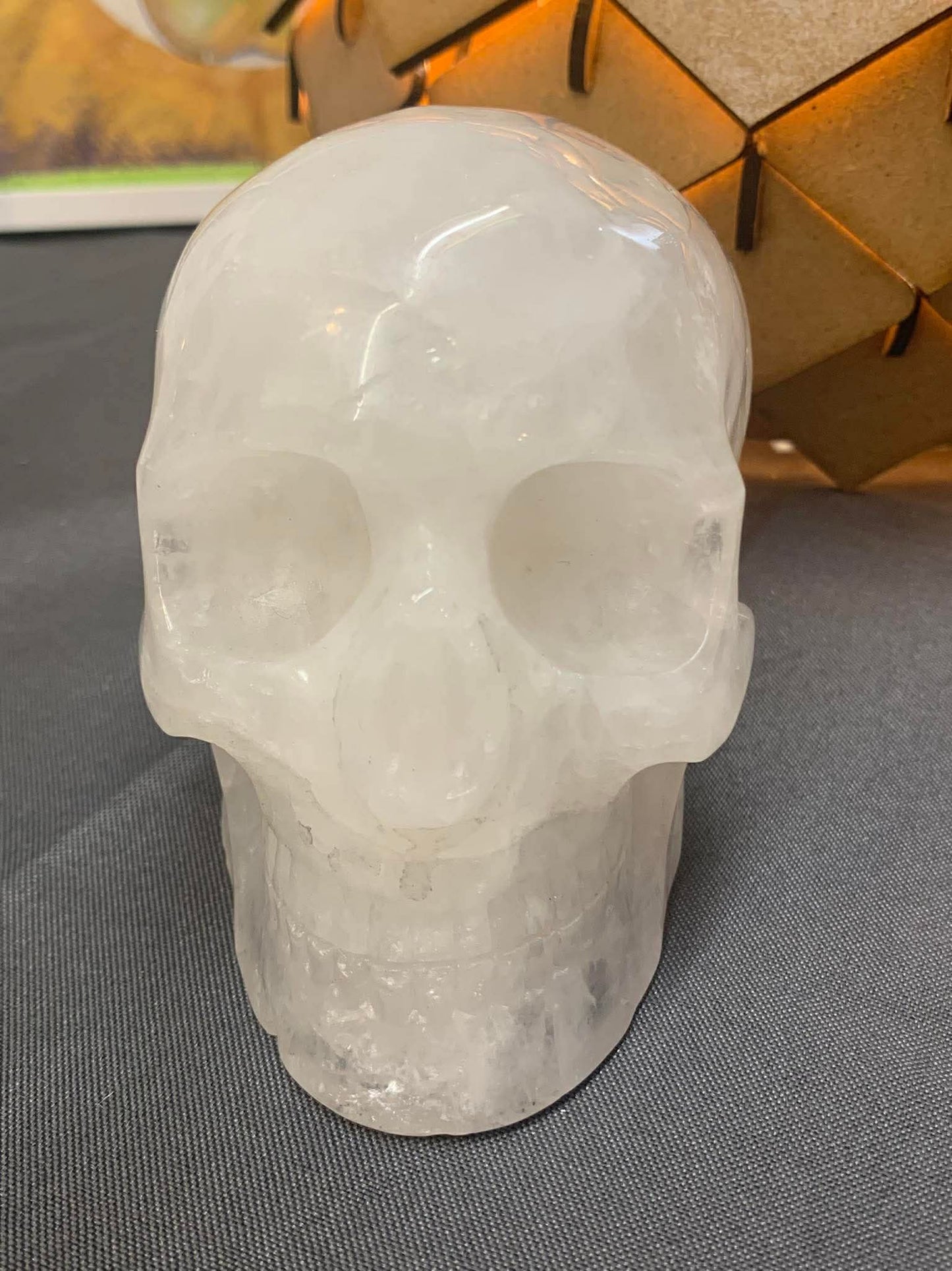 Crâne de cristal en quartz laiteux