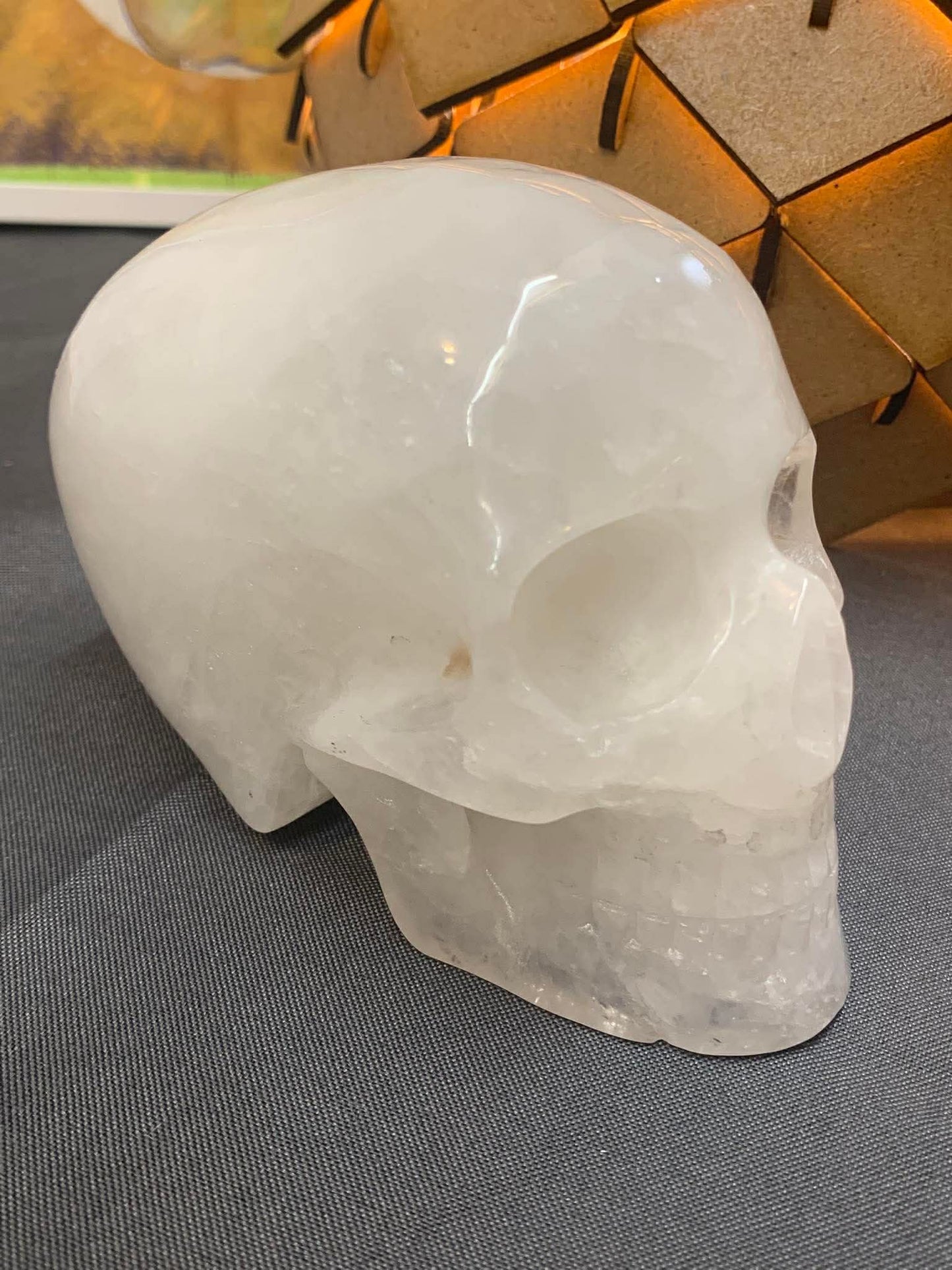 Crâne de cristal en quartz laiteux