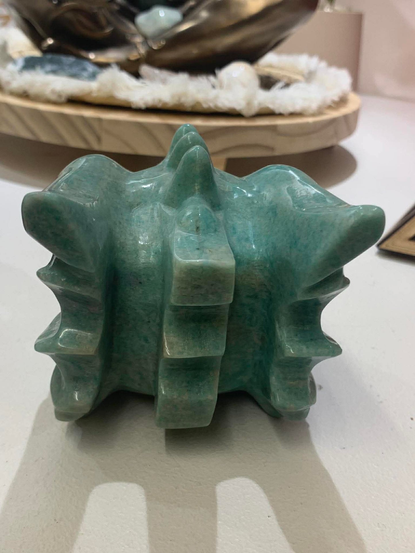 Crâne de dragon en amazonite