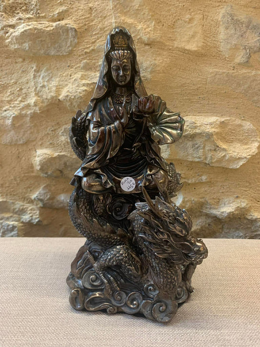 Statue déesse Kuan Yin avec dragon 🐉