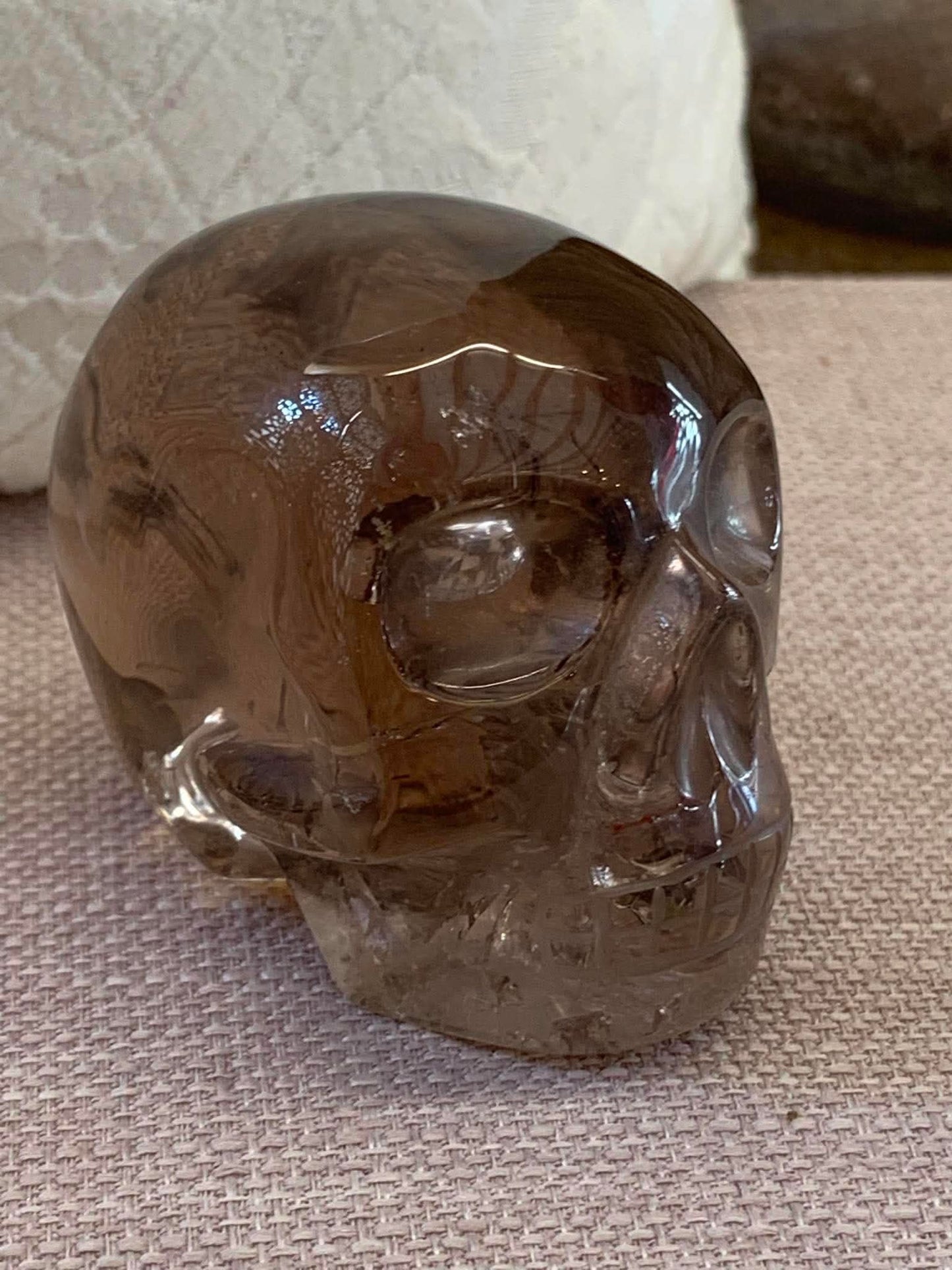 Crâne de dragon en quartz fumé