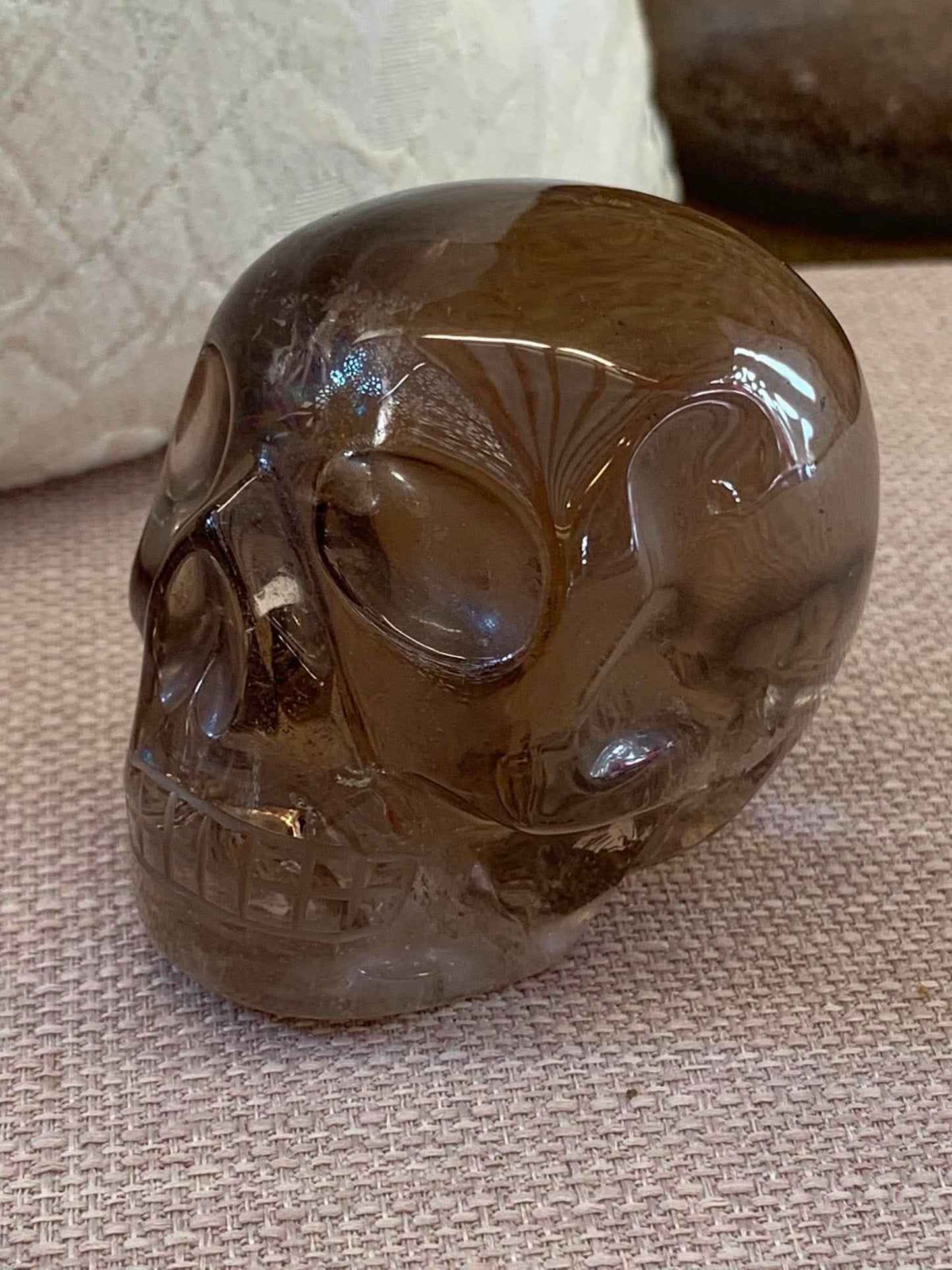 Crâne de dragon en quartz fumé