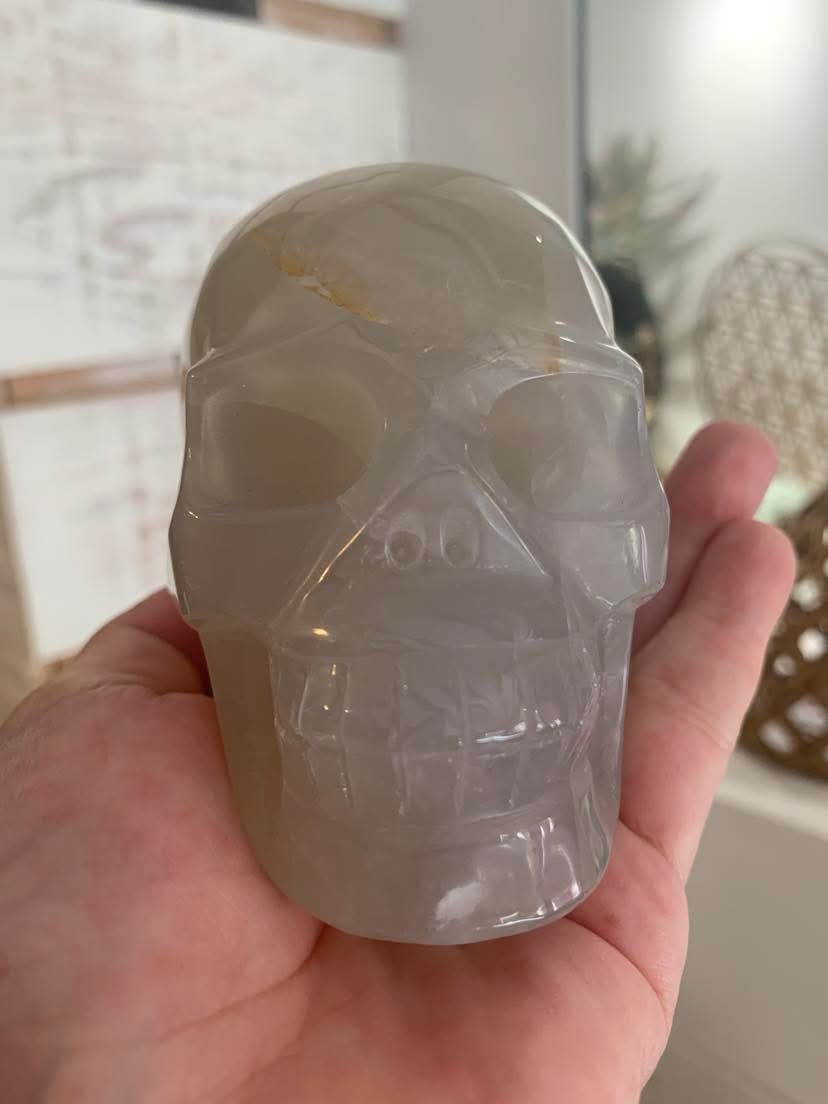 Crâne de cristal en agate