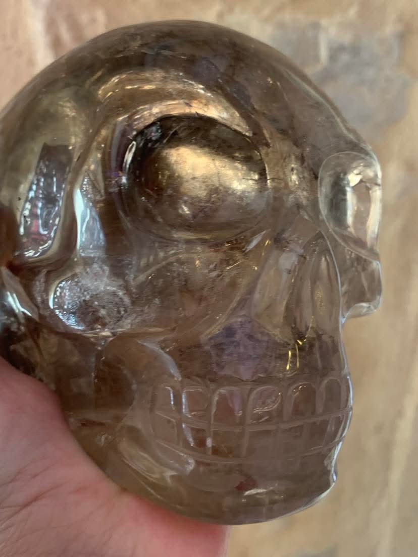 Crâne de cristal en quart fumé
