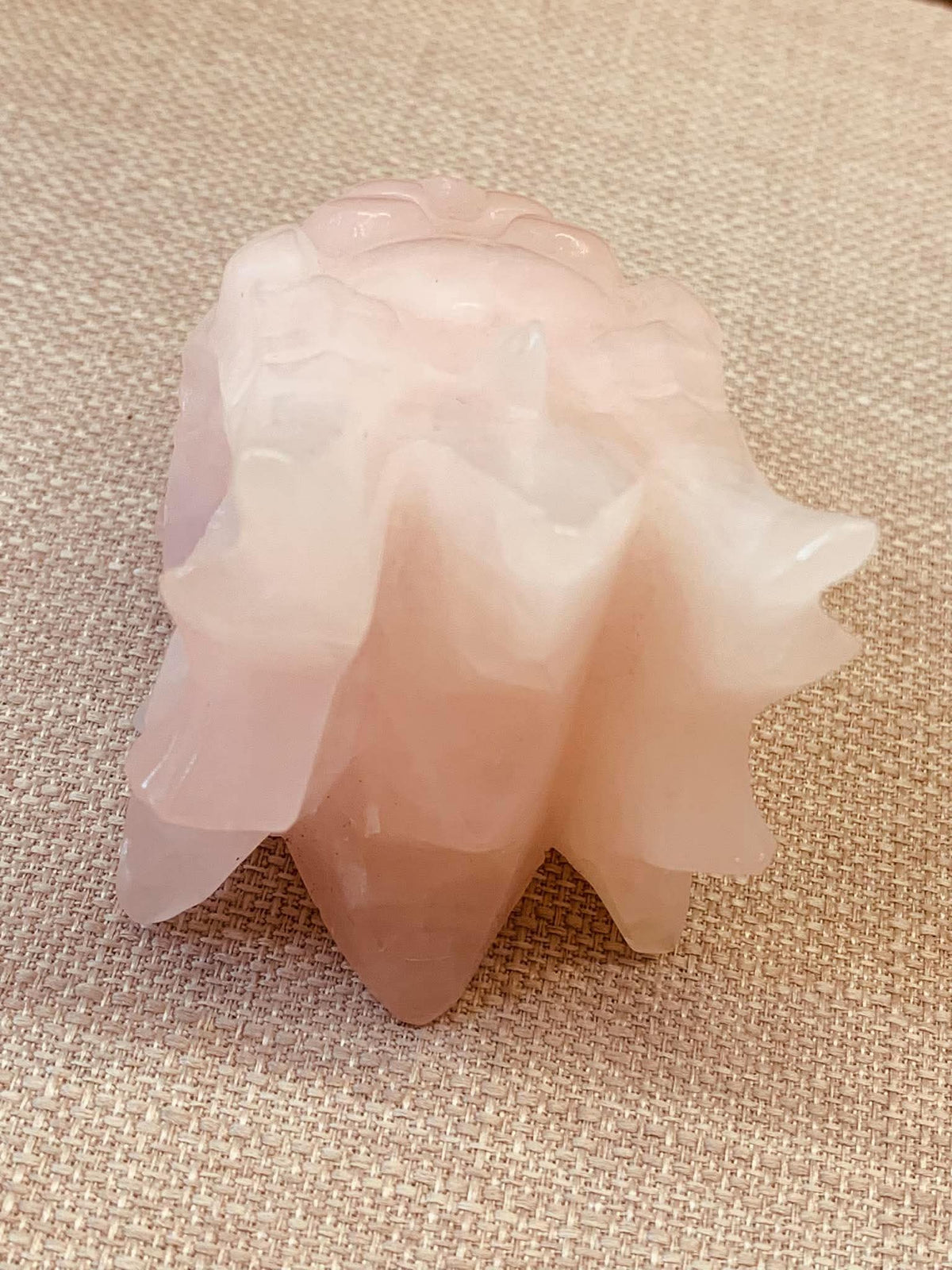 Crâne de dragon en quartz rose