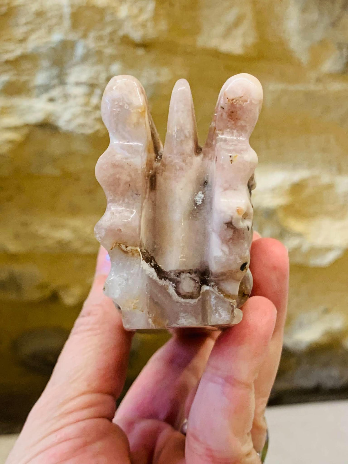Crâne de dragon en agate fleur