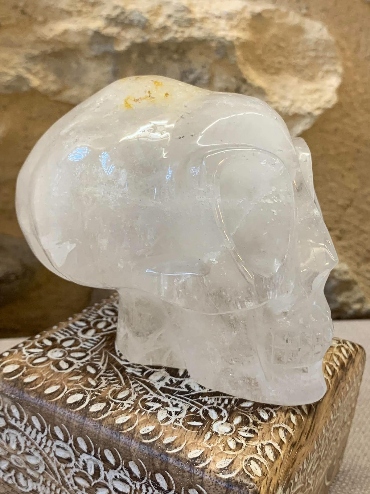 Crâne galactique en cristal de roche