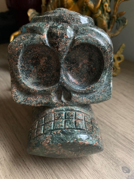 Crâne style Mongol en Unakite