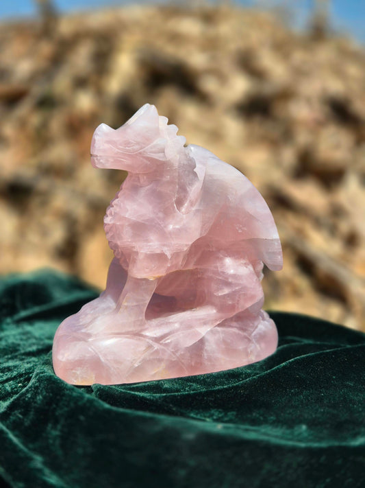 PRÉCOMMANDE Dragon de cristal en quartz rose