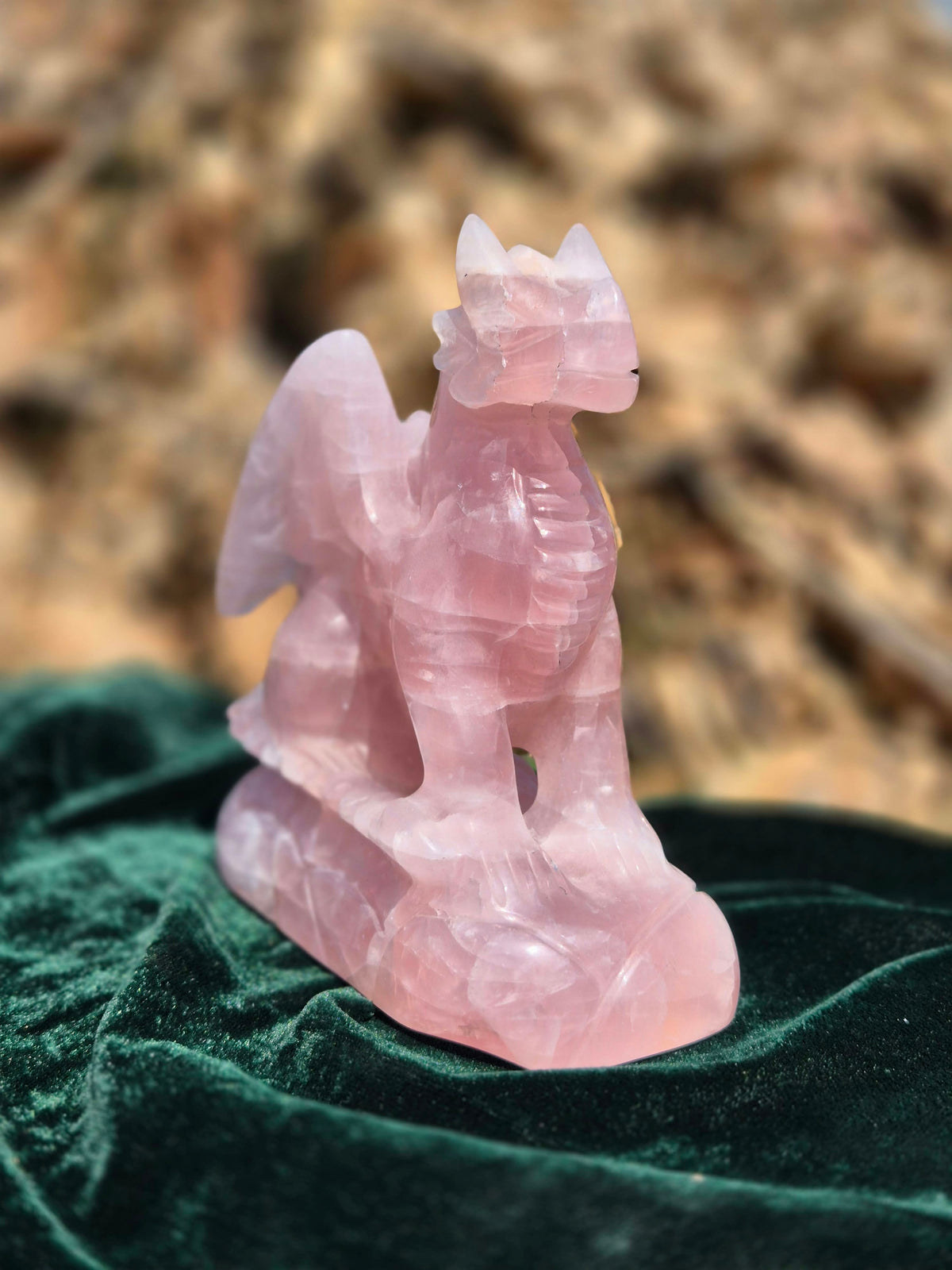 PRÉCOMMANDE Dragon de cristal en quartz rose