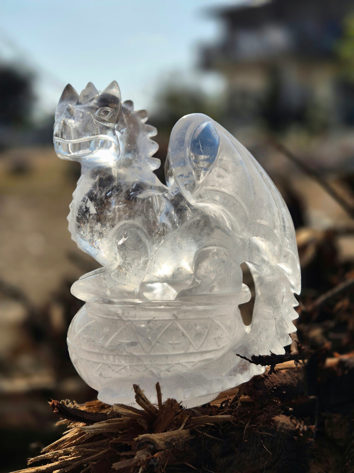 PRÉCOMMANDE Dragon d’exception en cristal de roche de l’Himalaya
