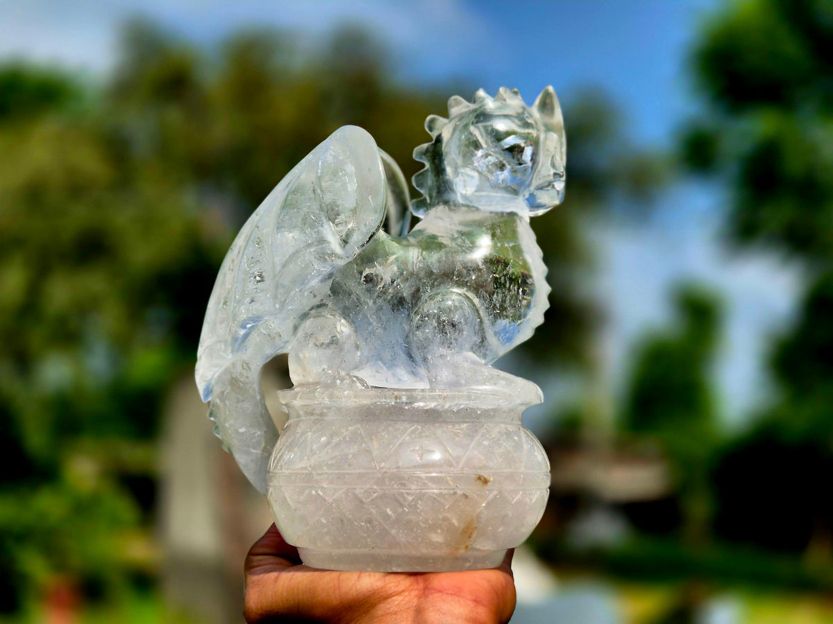 PRÉCOMMANDE Dragon d’exception en cristal de roche de l’Himalaya