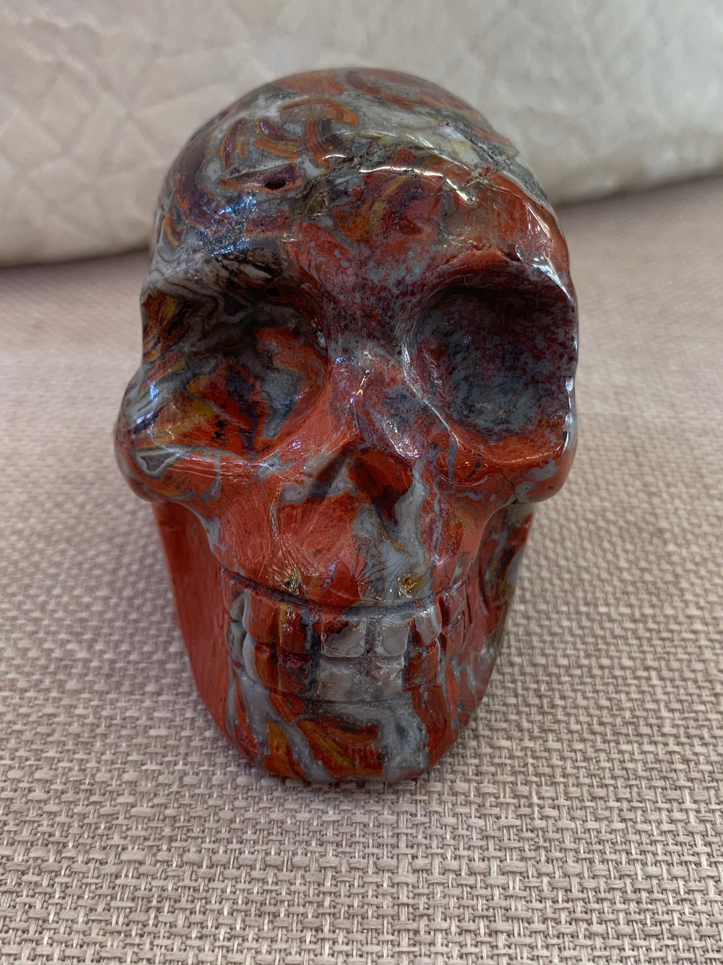 Crâne agate rouge