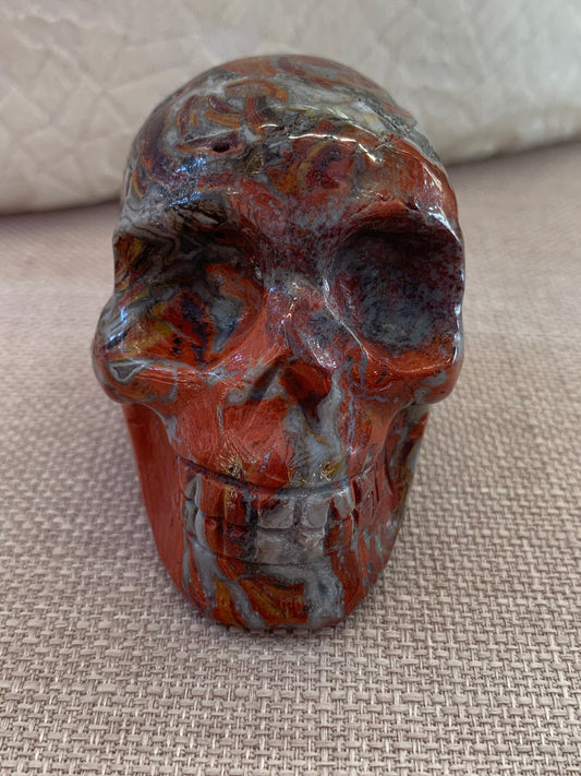 Crâne agate rouge
