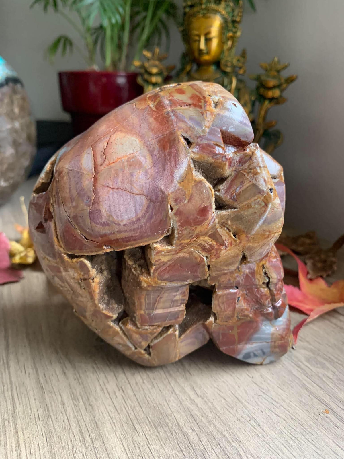 Crâne de cristal en agate d’Indonesie