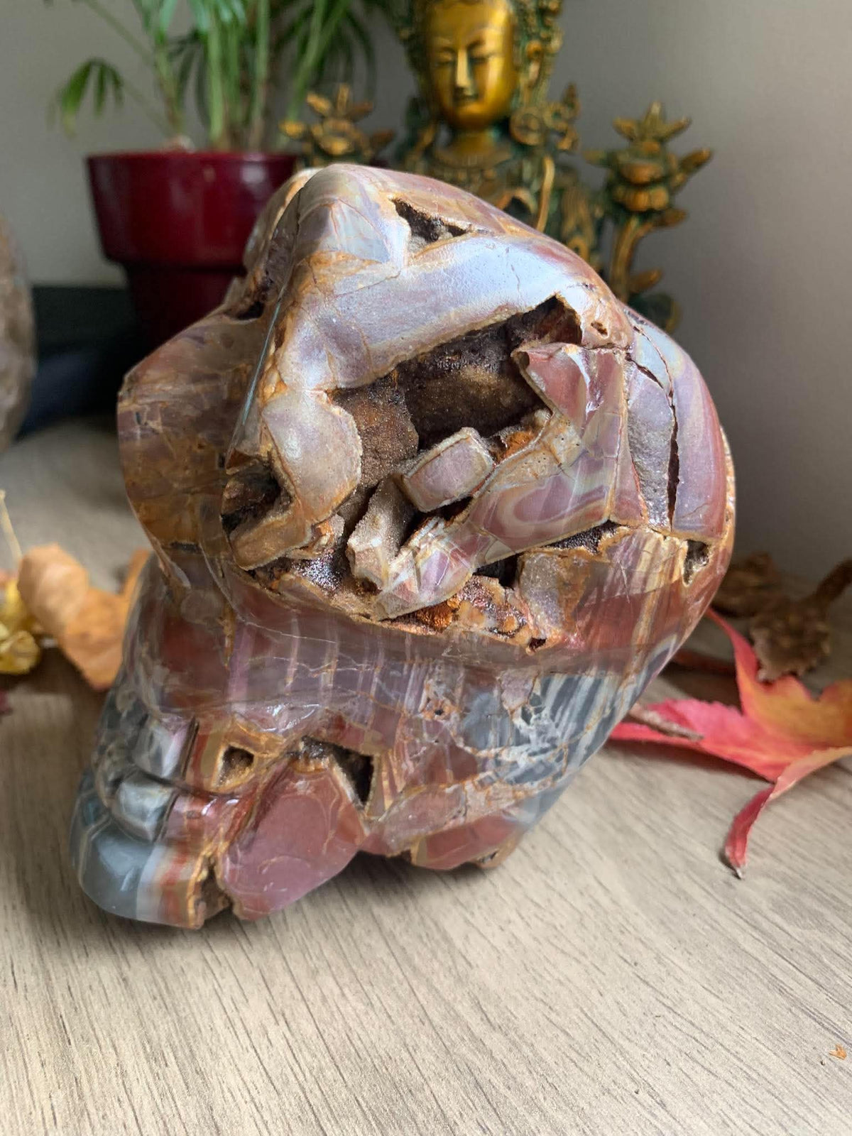 Crâne de cristal en agate d’Indonesie