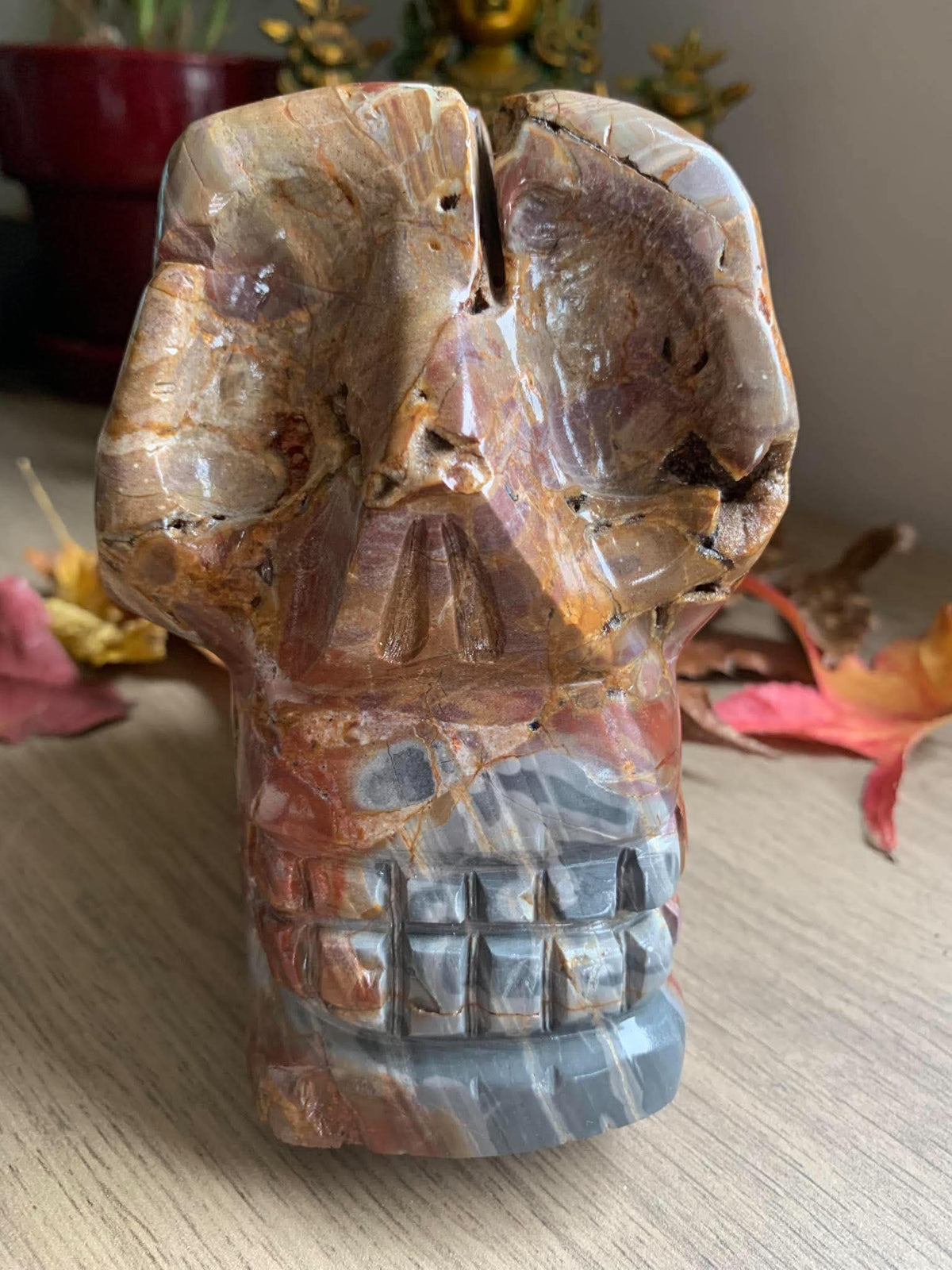 Crâne de cristal en agate d’Indonesie