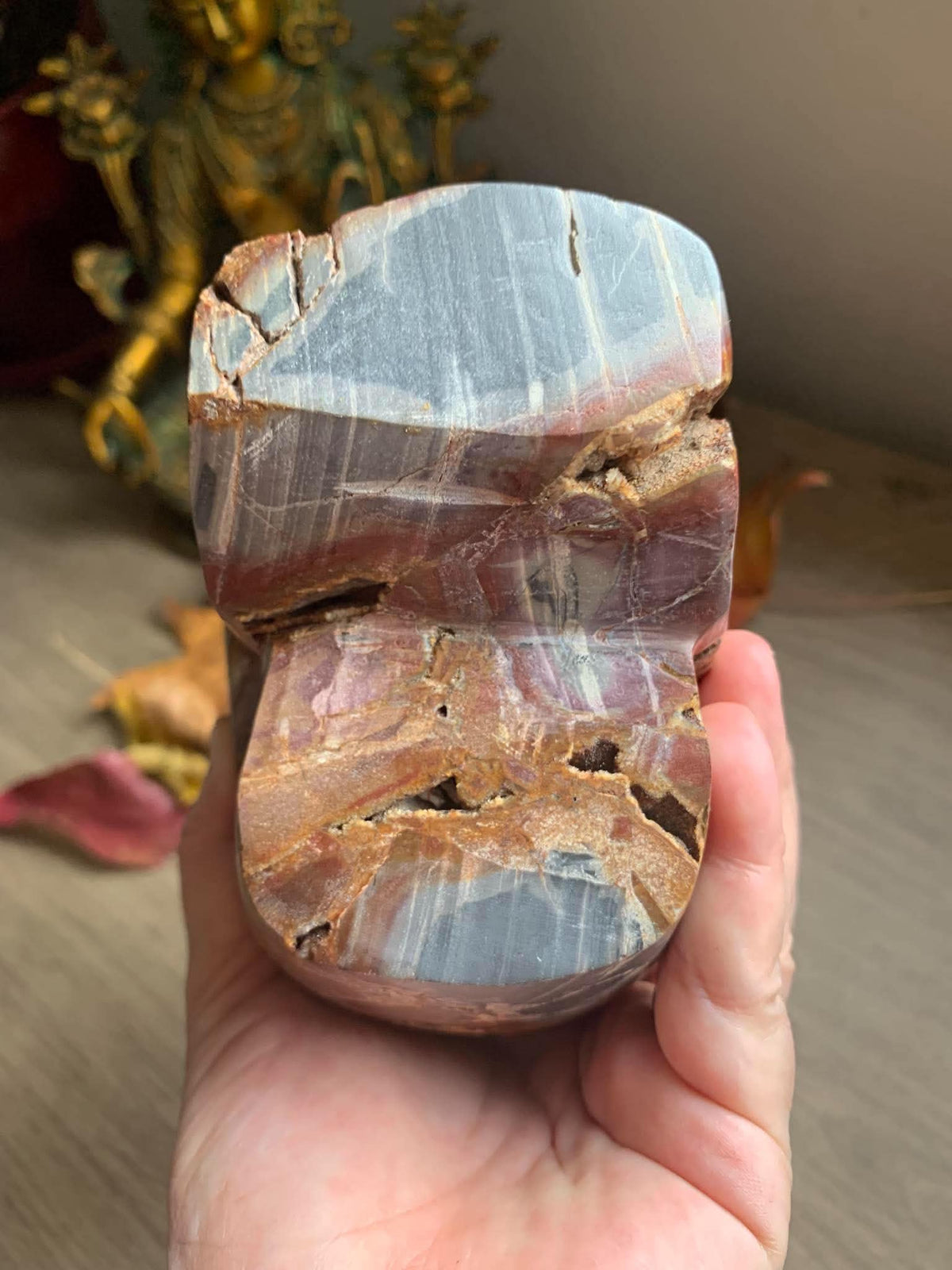Crâne de cristal en agate d’Indonesie