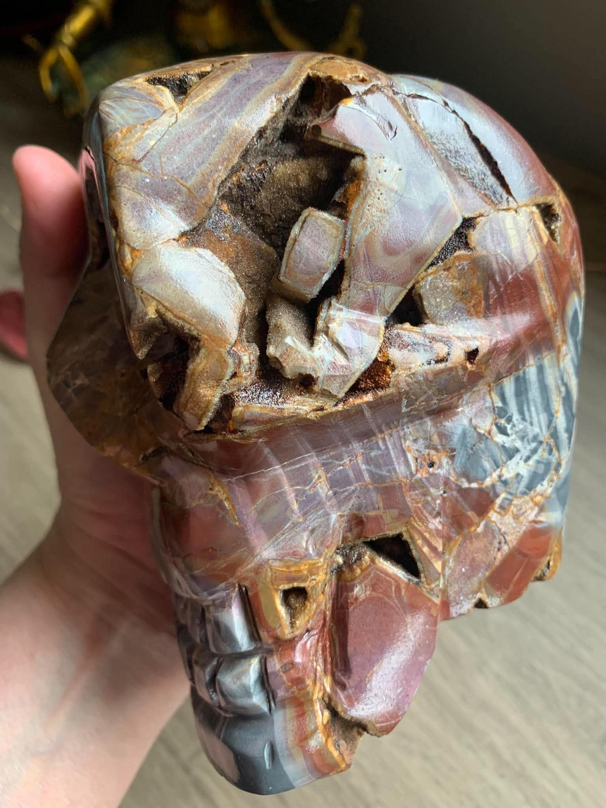 Crâne de cristal en agate d’Indonesie